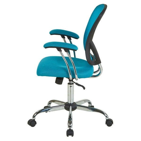 Blue High Back Mesh Office Chair with Padded Armrest-0