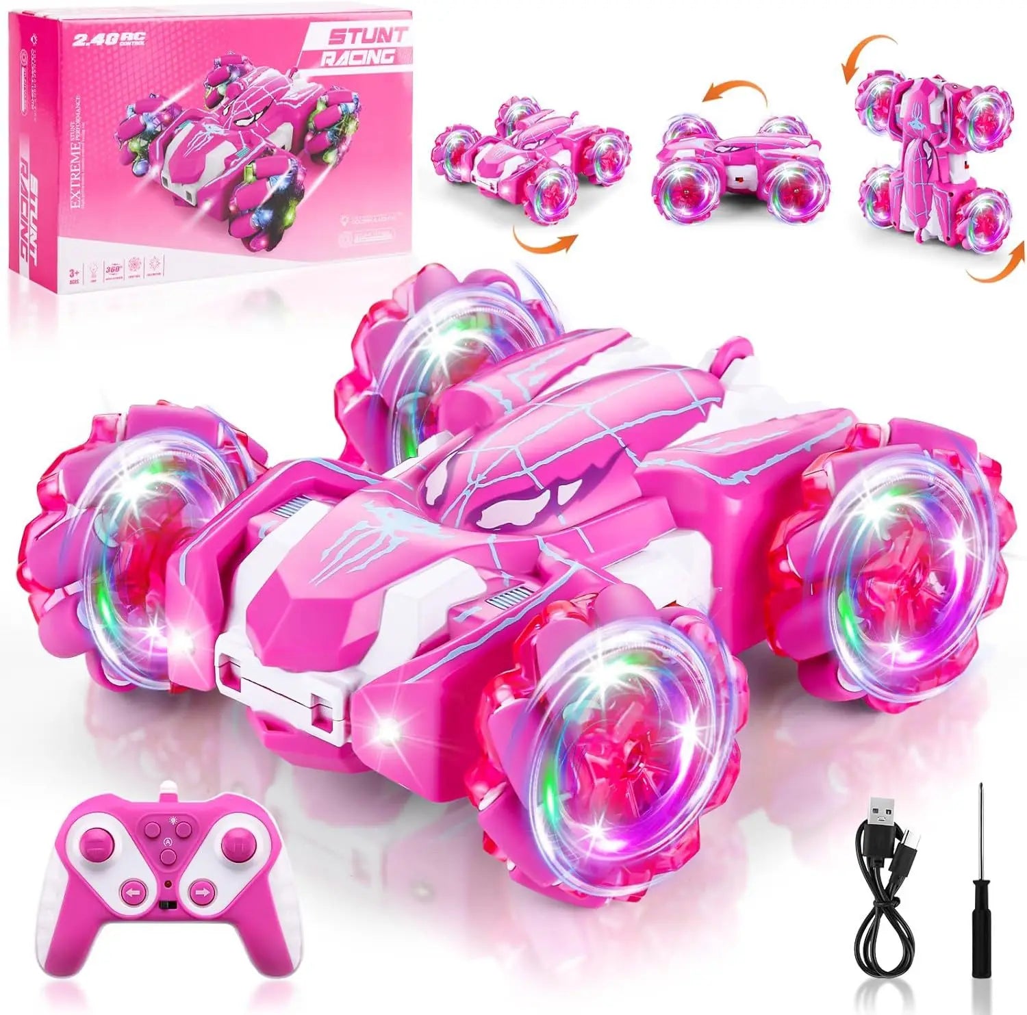 All-Terrain Double-Sided Spider RC Car with 360° Stunt Capabilities
