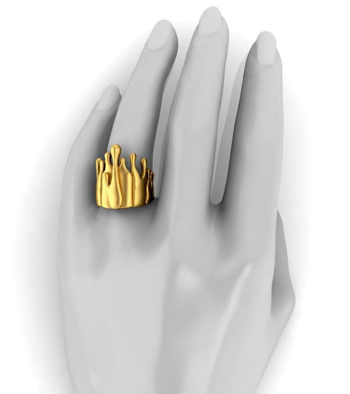 Antonio Wehrli Gravity Paint Drip Ring: Art into Jewelry-Sterling Silver-17