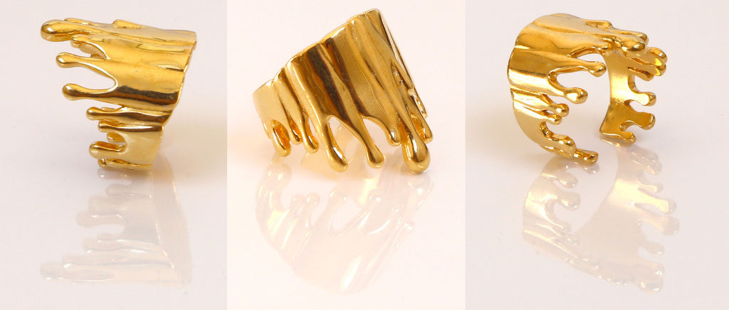 Antonio Wehrli Gravity Paint Drip Ring: Art into Jewelry-Sterling Silver-13