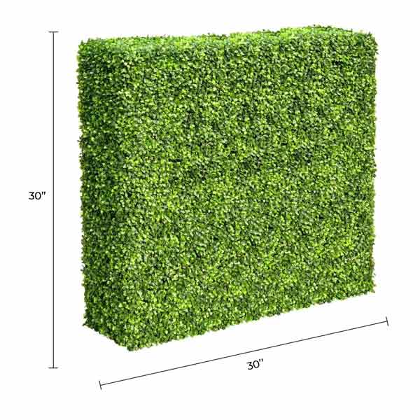 Dark Green Boxwood Artificial Hedge 30×30in – UV Resistant – Commercial Grade-1