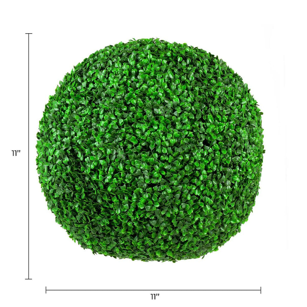 Boxwood Artificial Topiary Ball Set of 2 11in – UV Resistant-1