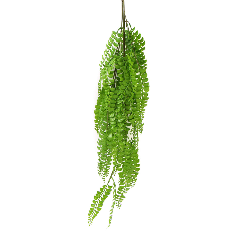 Dark Green Button Fern Artificial Hanging Plant 31in – UV Resistant-2
