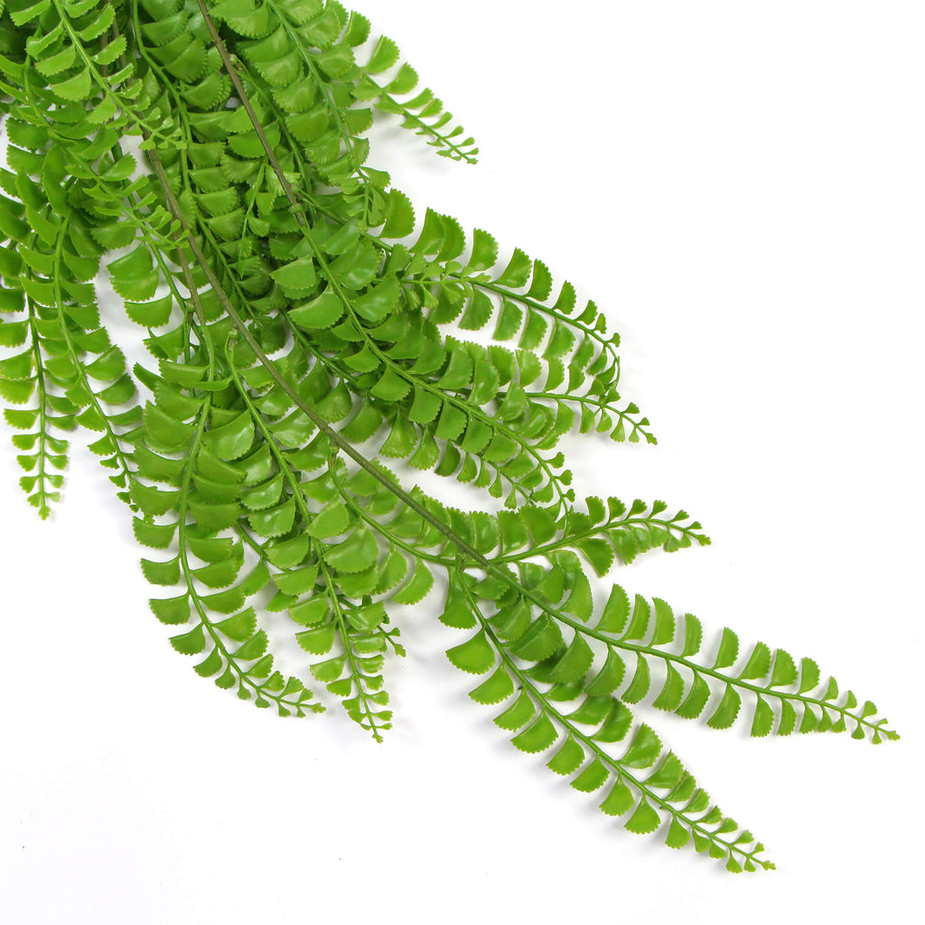 Dark Green Button Fern Artificial Hanging Plant 31in – UV Resistant-3