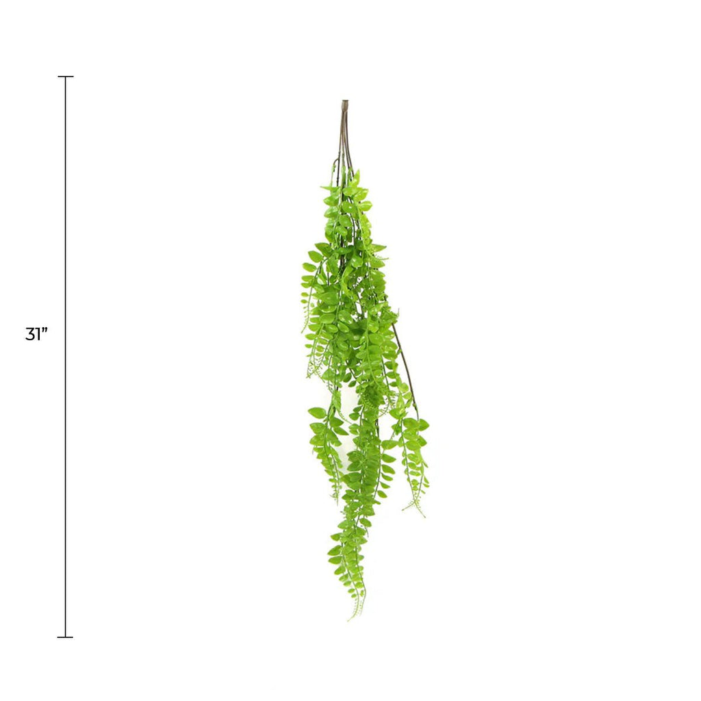 Light Green Button Fern Artificial Hanging Plant 31in – UV Resistant-1