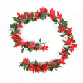 Poinsettia Garland Artificial Hanging Plant 63in – UV Resistant (Interconnectable)-0