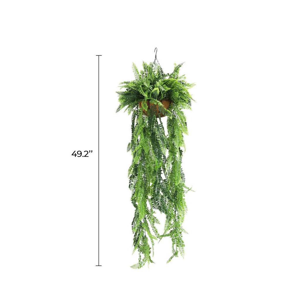 Fern Artificial Hanging Basket 13.8×49.2in – UV Resistant-1