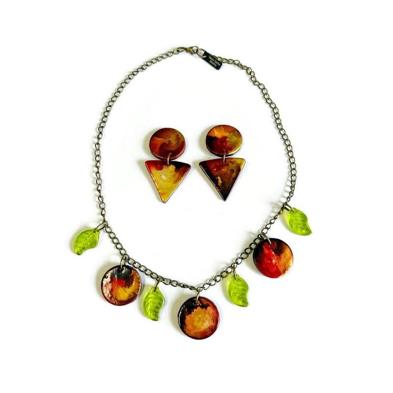 Handmade Autumn Leaf Jewelry Set