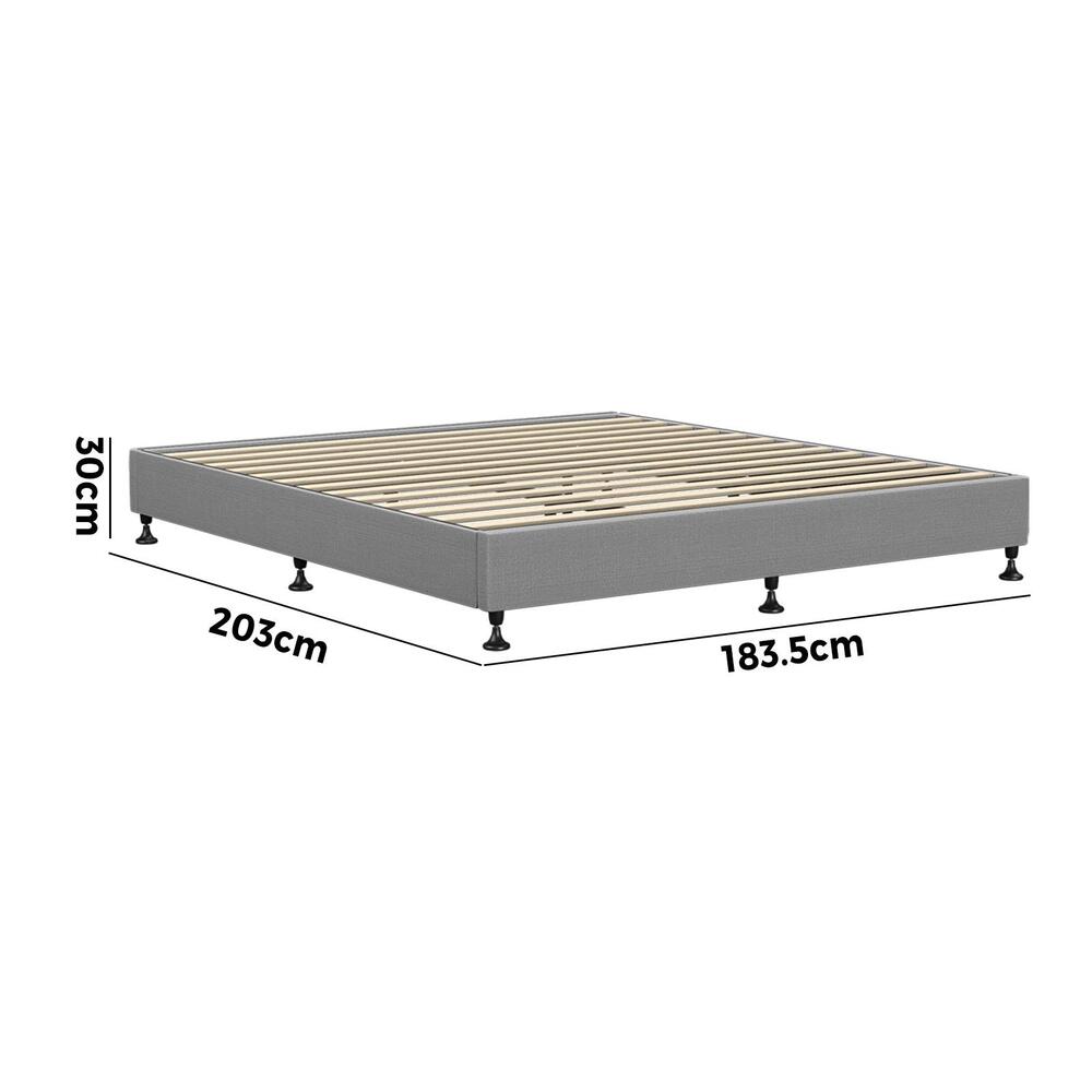 NNEED Bed Frame King Size Fabric Grey