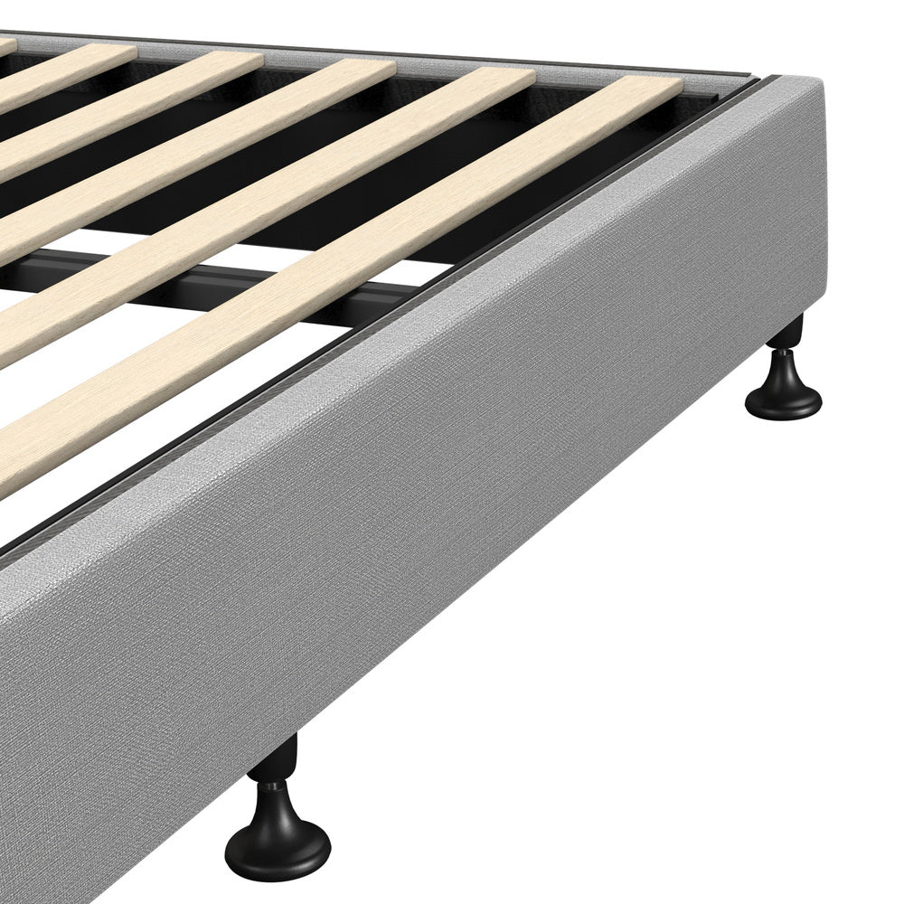 NNEED Bed Frame King Single Fabric Grey