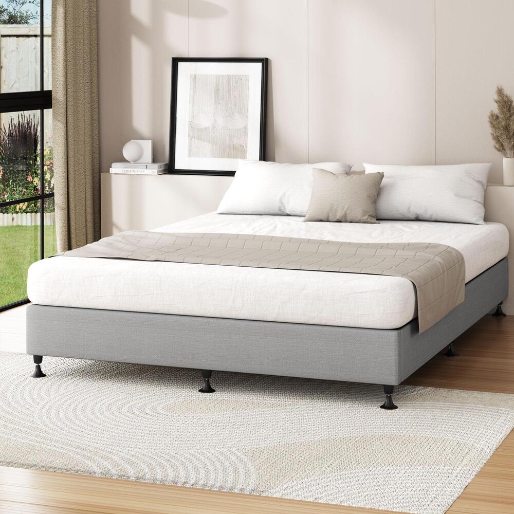 NNEED Bed Frame Queen Size Fabric Grey