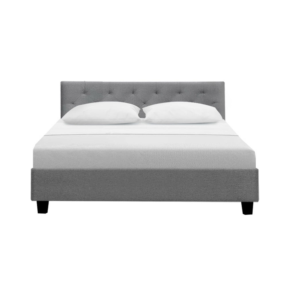 NNEDSZ Vanke Bed Frame Fabric- Grey Double