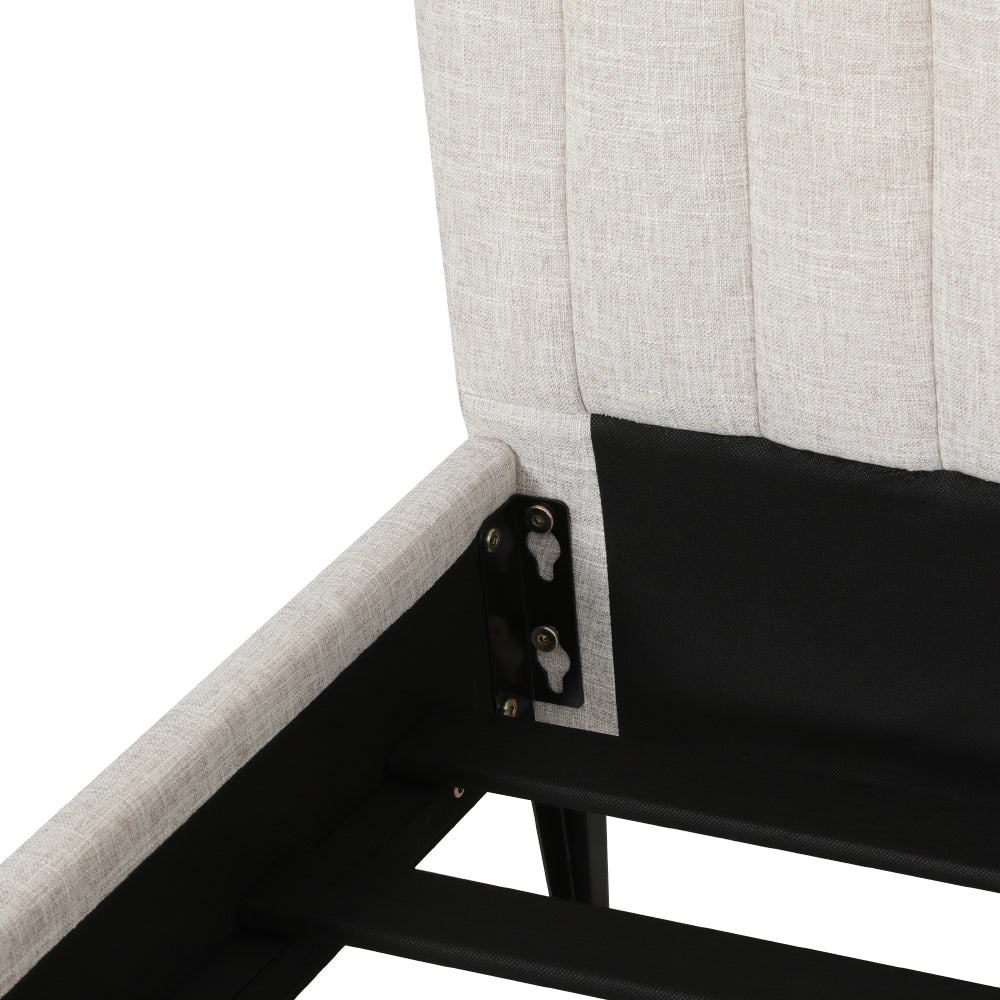 NNEDSZ Bed Frame King Size Beige AMMY