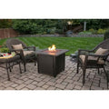 30-inch Outdoor Bronze LP Propane Gas Fire Pit with Lava Rocks and Cover-0