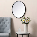 Round 18-inch Wall Mirror in Black - Living Room Bedroom Accent Bathroom Mirror-0