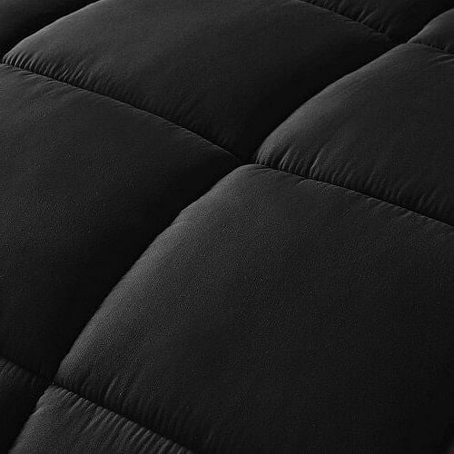 King Size Reversible Microfiber Down Alternative Comforter Set in Black-1