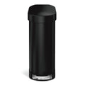 Matte Black 12-Gallon Narrow Kitchen Trash Can with Easy Step-on Lid-0