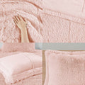 Full/Queen Pink Blush Soft Sherpa Faux Fur 3-Piece Comforter Set-0
