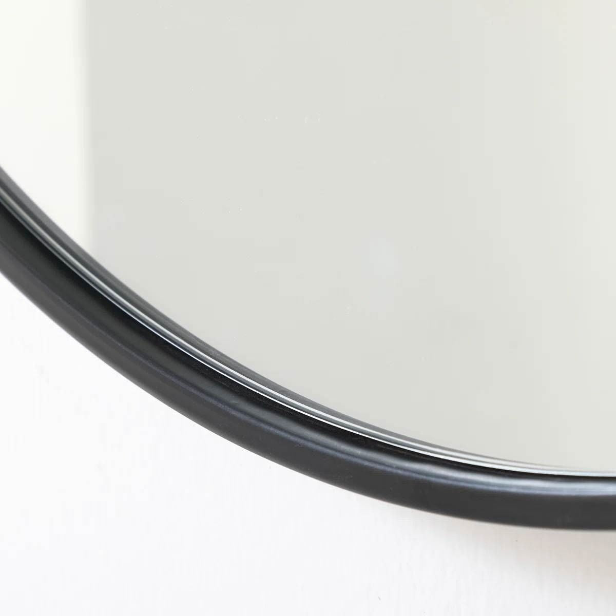 Round 36-inch Wall Mirror in Black - Living Room Bedroom Accent Bathroom Mirror-0