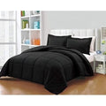Twin Size Reversible Microfiber Down Alternative Comforter Set in Black-0