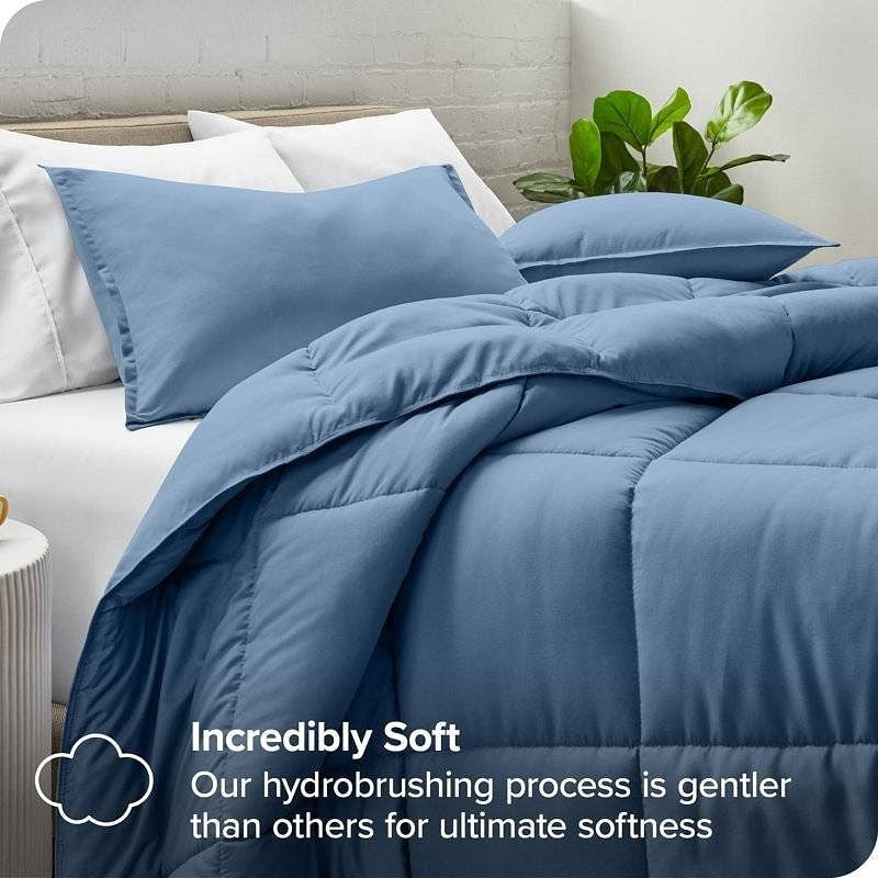 King/Cal King Size All Season Super Soft Down Alternative Comforter Set Blue-0