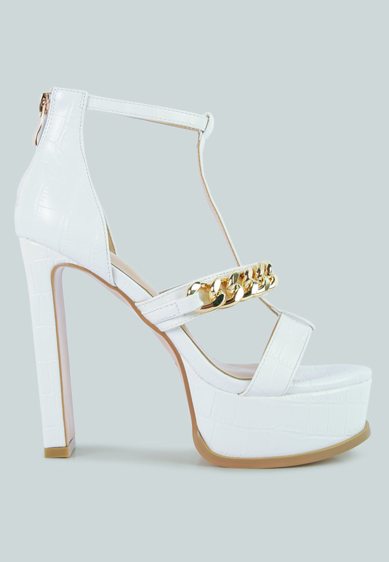 Bonita Metal Chain Zip Up Sandals-0