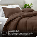 Full size 3-Piece Down Alternative Microfiber Comforter Set in Chocolate Brown-0