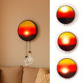Creative Sunset Hand Pulled Night Light, Movable Sunrise to Sunset Scenery Wall Lamp, Battery Rechargeable Wall Light-0