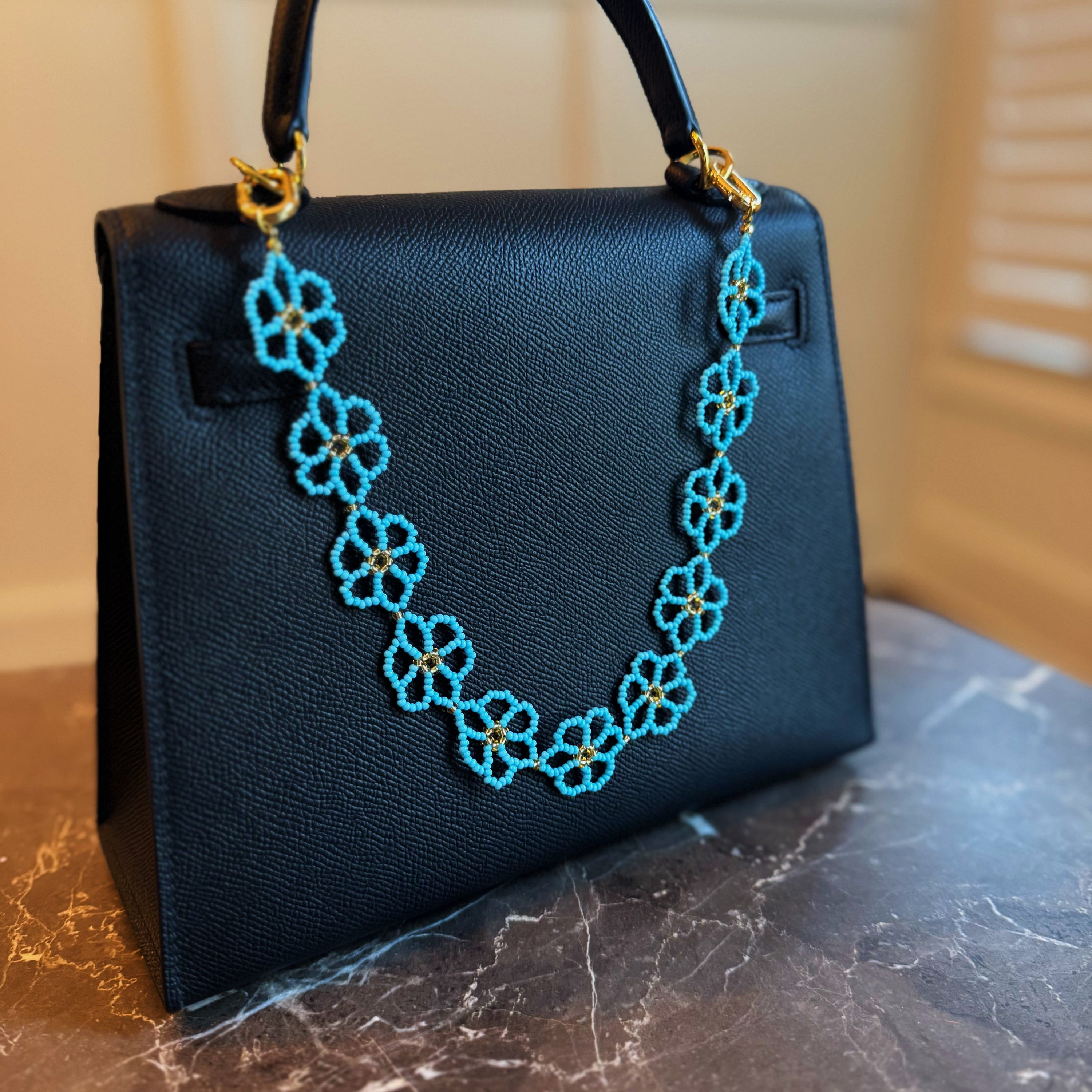 Beaded Flower Bag Charm-1