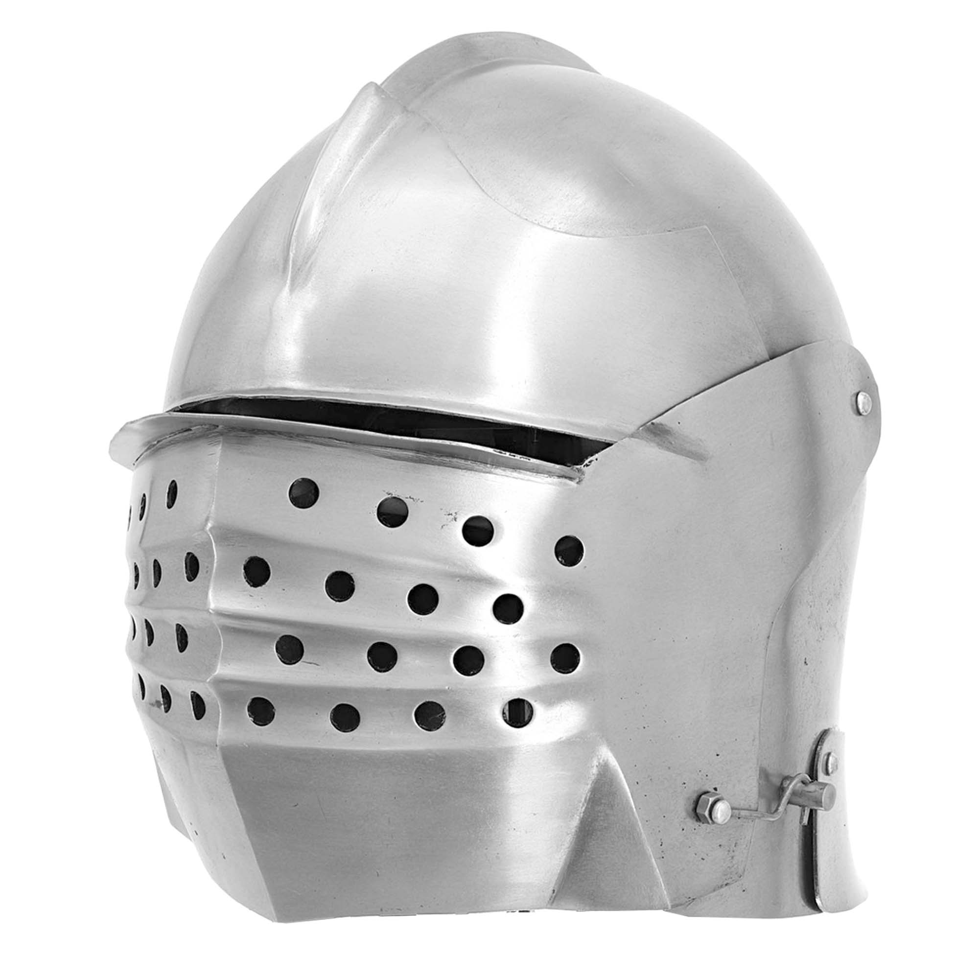 Bellows Face Sallet Battle Helmet with Visor and Leather Liner