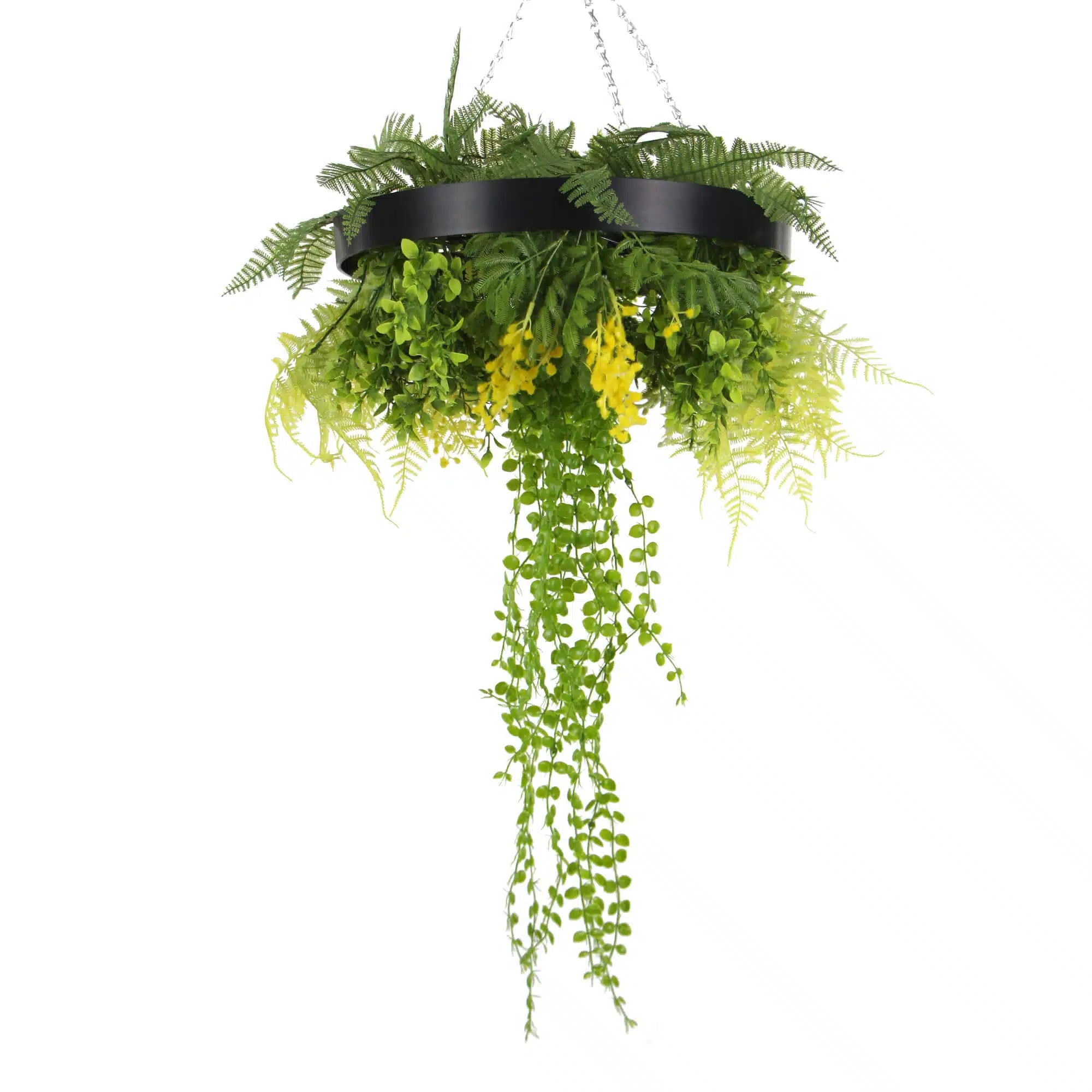 Draping Plant Artificial Roof Hanging Disc 15in long – Black Frame – UV Resistant-3