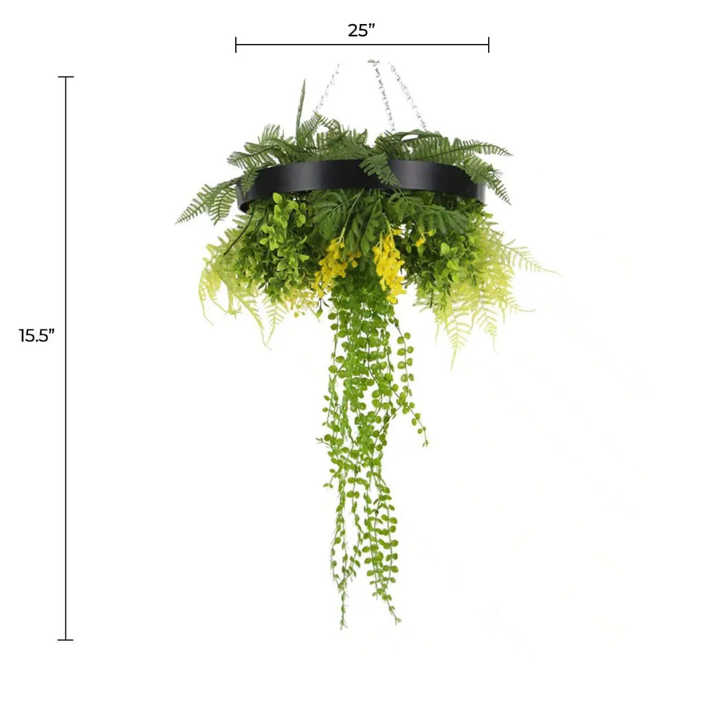 Draping Plant Artificial Roof Hanging Disc 15in long – Black Frame – UV Resistant-1