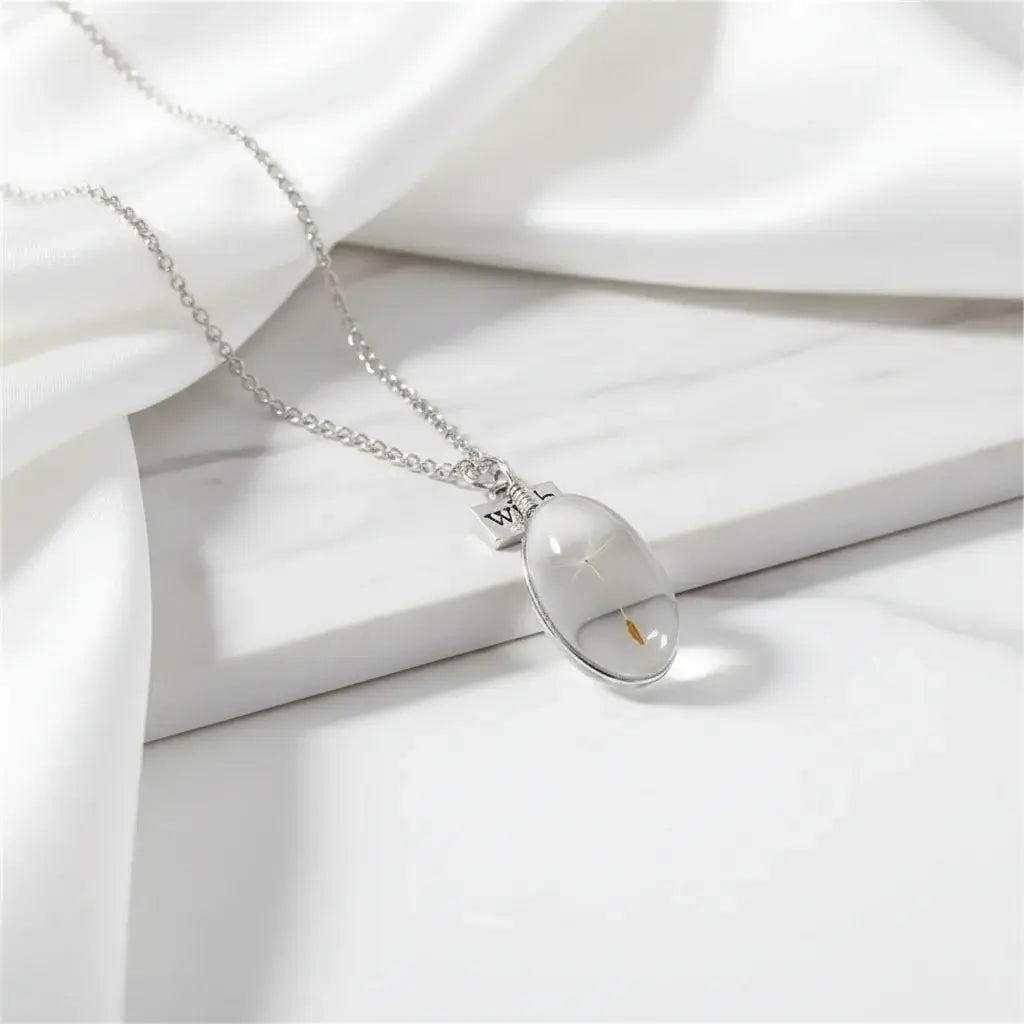 Boho Dandelion Crystal Pendant Necklace Charm Jewelry for Women & Men-6