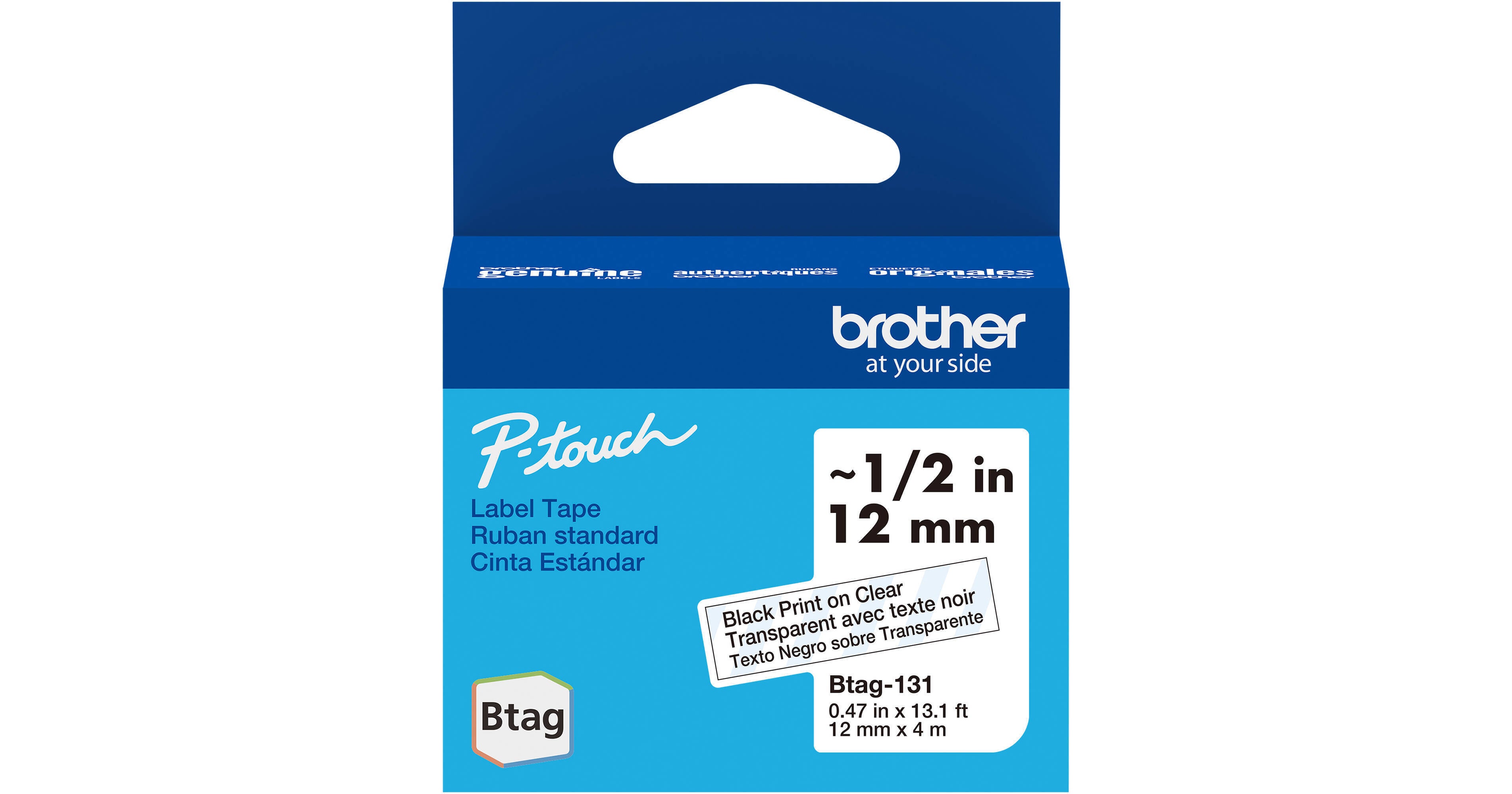 Original Brother P-Touch Btag-131 1/2" Label Tape-0
