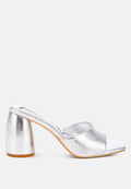 Bumblin Metallic Faux Leather Slip On Sandals-0