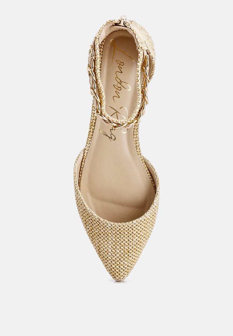 Buqisi Chain Embellished Flat Sandals-4