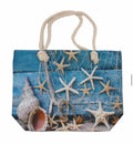 Starfish Blue Canvas Tote Bag-0