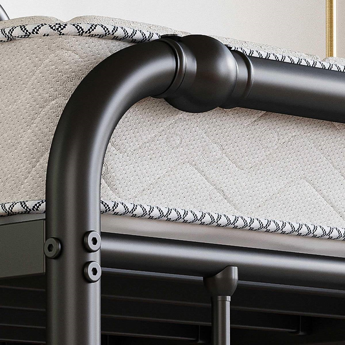 CA King Industrial Vintage Heavy Duty Steel Slat Bed Frame