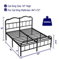 CA King Industrial Vintage Heavy Duty Steel Slat Bed Frame
