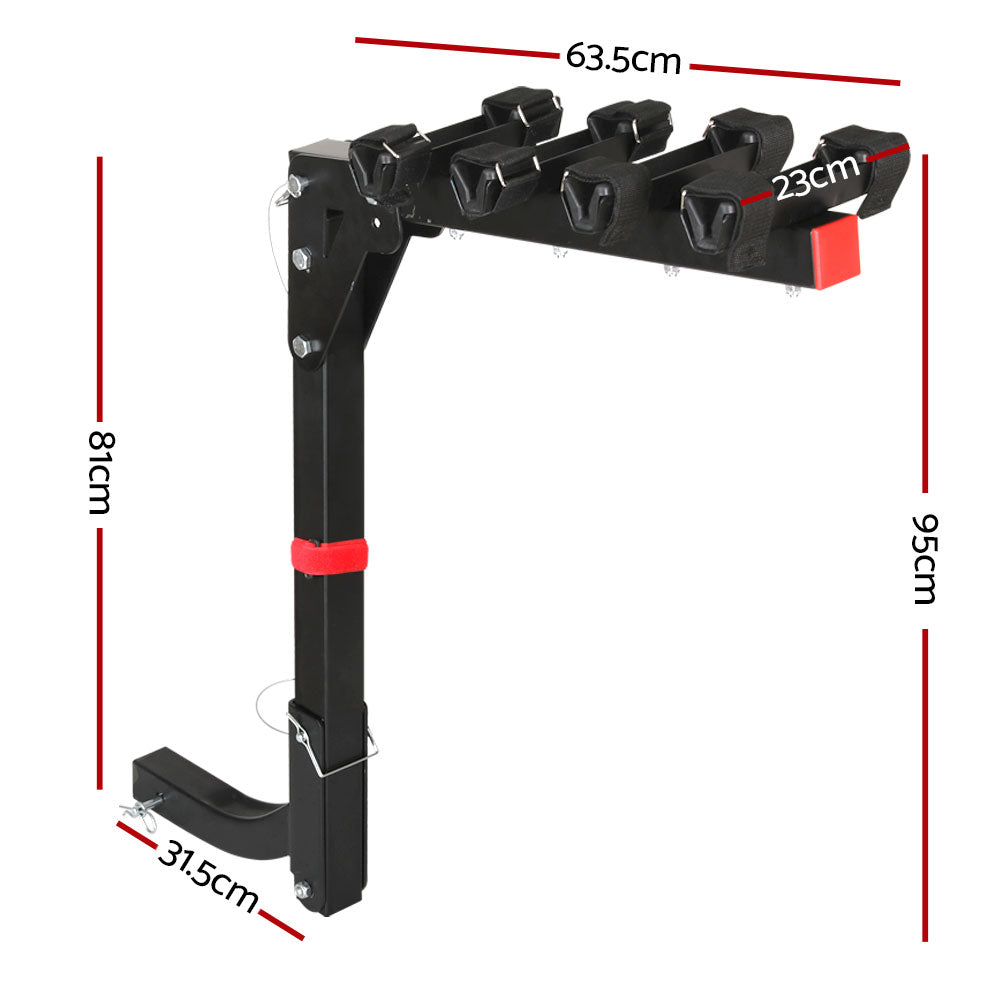 NNEDSZ 4 Bicycle Bike Carrier Rack Car 2" Hitch Mount Foldable Black,4 Bicycle Bike Carrier Rack Car 2" Hitch Mount Foldable Black-1