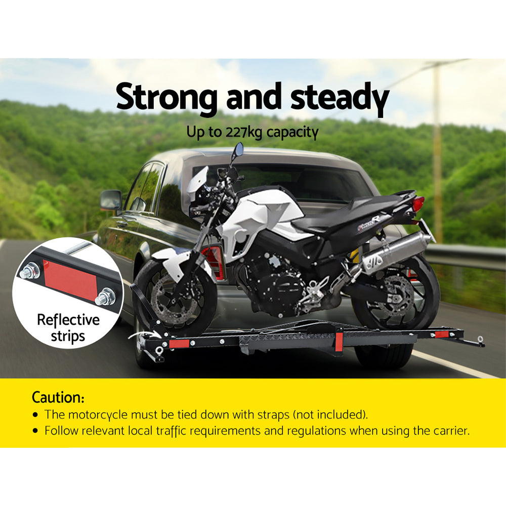 Giantz Motorcycle Motorbike Carrier Rack Arm Dirt Bike Ramp 2"Towbar Steel Black,Giantz Motorcycle Motorbike Carrier Rack Arm Dirt Bike Ramp 2"Towbar Steel Black-2