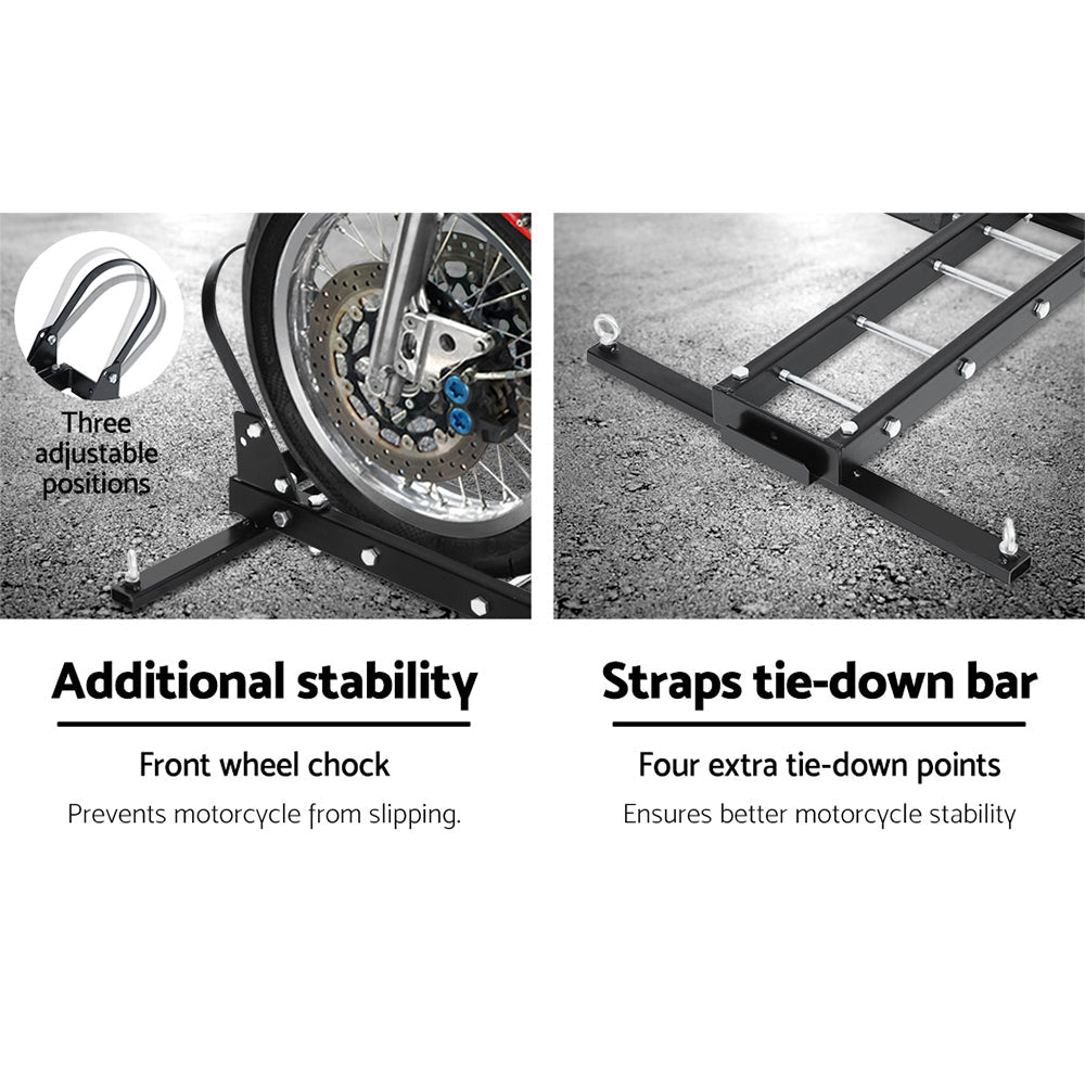 Giantz Motorcycle Motorbike Carrier Rack Arm Dirt Bike Ramp 2"Towbar Steel Black,Giantz Motorcycle Motorbike Carrier Rack Arm Dirt Bike Ramp 2"Towbar Steel Black-3