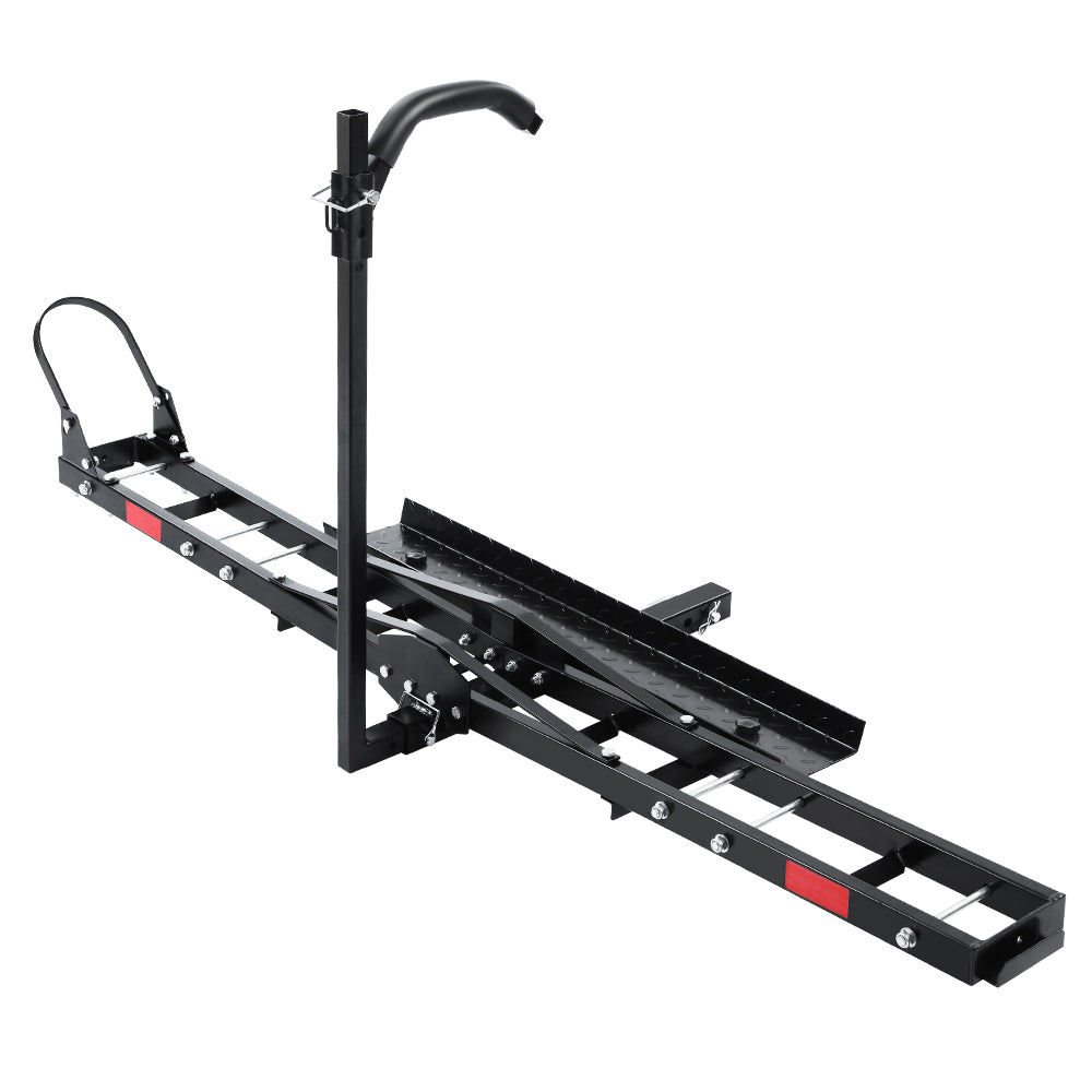 NNEDSZ Motorcycle Motorbike Carrier Rack 2 Towbar Arm Rack Dirt Bike Ramp Steel-0