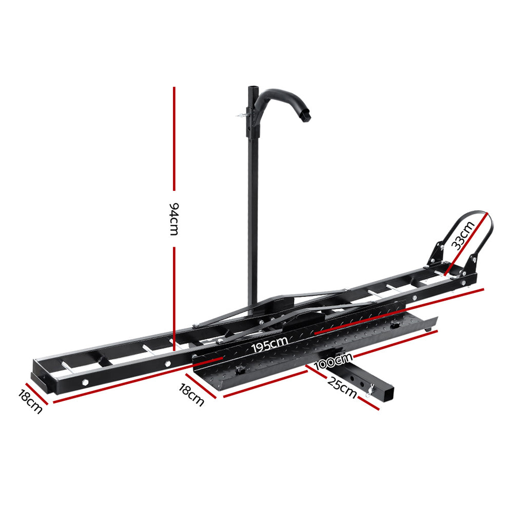 NNEDSZ Motorcycle Motorbike Carrier Rack 2 Towbar Arm Rack Dirt Bike Ramp Steel-1