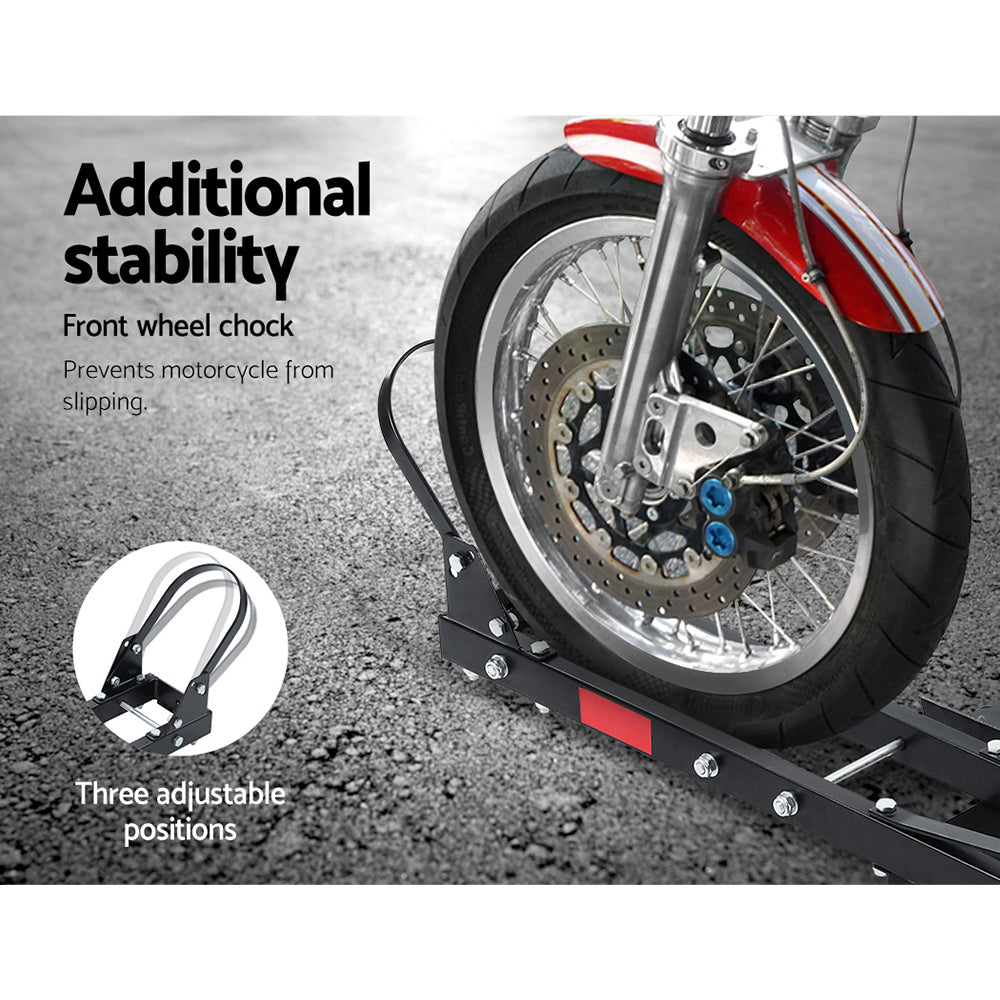 NNEDSZ Motorcycle Motorbike Carrier Rack 2 Towbar Arm Rack Dirt Bike Ramp Steel-3