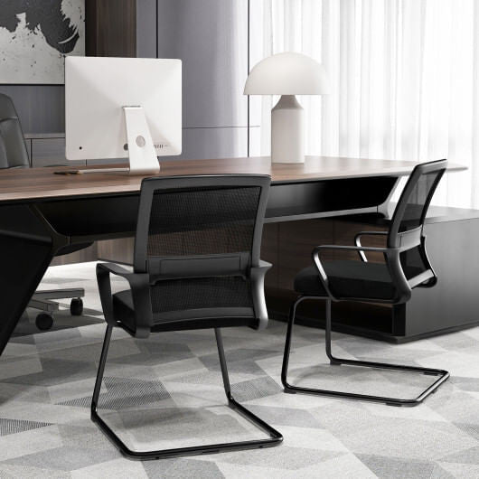 Office Guest Chair with Lumbar Support for Waiting Room-2 Pieces-5