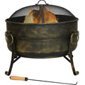 Outdoor 24-inch Diameter Steel Cauldron Wood Burning Fire Pit-0