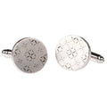 Silvertone Silver Pattern Cufflinks with Jewelry Box-0