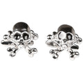 Silvertone Novelty Skull Cufflinks with Jewelry Box-0