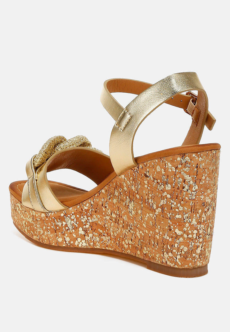 Emelda Chain Link Detail Wedge Sandals-3